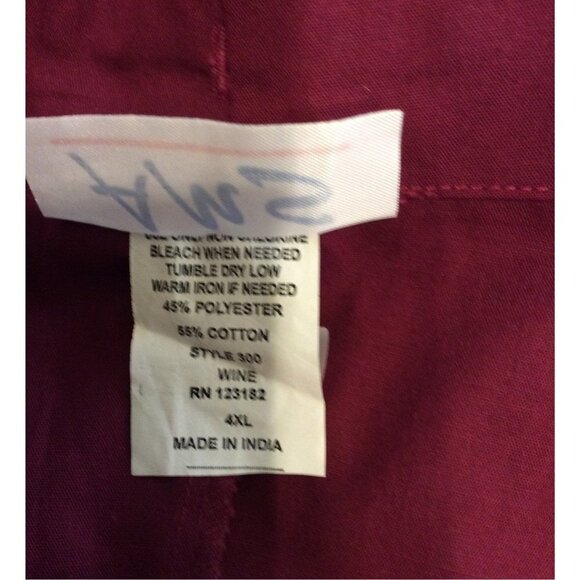 ams 4XL Scrub Pants Red Burgundy NWT - Picture 3 of 4